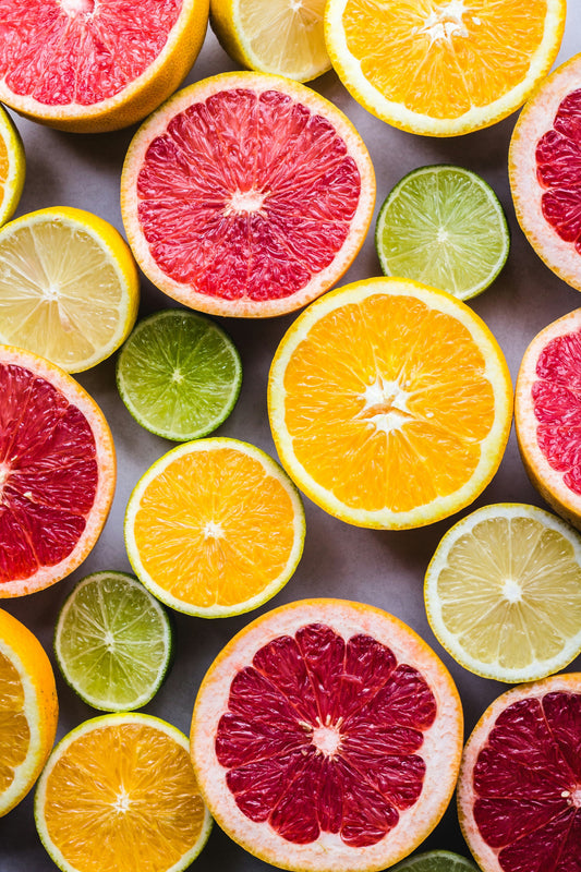 Slices of citrus fruits symbolizing vitamin C